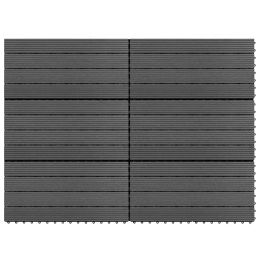 vidaXL WPC Tiles 23.6"x11.8" 6 pcs 10.8ftÂ¬â‰¤ Gray