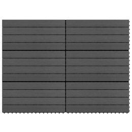 vidaXL Decking Tiles 6 pcs WPC 23.6"x11.8" 11.6 ftÂ¬â‰¤ Black