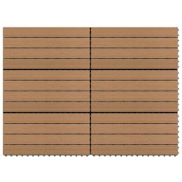 vidaXL Decking Tiles 6 pcs WPC 23.6"x11.8" 11.6 ftÂ¬â‰¤ Brown