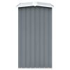 vidaXL Garden Log Storage Shed Galvanized Steel 129.9"x36.2"x60.2" Gray