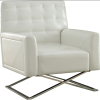 Rafael Accent Chair in White PU & Stainless Steel