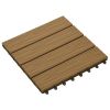 vidaXL 11 pcs Decking Tiles Deep Embossed WPC 11.8"x11.8" 1 sqm Teak Color