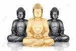 Trio of buddhas - 20x30 Print on canvas