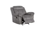 Zubaida Glider Recliner; 2-Tone Gray Velvet