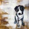 Sitting dog - 16x16 Print on canvas