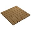 vidaXL 11 pcs Decking Tiles Deep Embossed WPC 11.8"x11.8" 1 sqm Teak Color