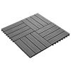 vidaXL 11 pcs Decking Tiles Deep Embossed WPC 11.8"x11.8" 1 sqm Gray