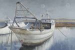 Blue fishing boat - 20x30 Print on canvas