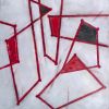 Red outlines shapes - 32x32 Print on canvas