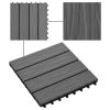 vidaXL 11 pcs Decking Tiles Deep Embossed WPC 11.8"x11.8" 1 sqm Gray