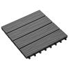 vidaXL 11 pcs Decking Tiles Deep Embossed WPC 11.8"x11.8" 1 sqm Gray