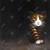 Discreet cat - 32x32 Print on canvas