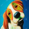 Colorful beagle dog - 08x08 Print on canvas