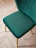 Modern Living Dining Room Chairs; Mid Century Modern Kitchen Chairs; Small Velvet Accent Chair with Golden Metal Legs; Leisure Chairs Set of 2