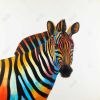 Colorful profile view of a zebra - 08x08 Print on canvas