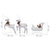 vidaXL Reindeer & Sleigh Christmas Decoration 60 LEDs Outdoor Silver