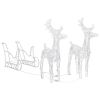 vidaXL Reindeers & Sleigh Christmas Decoration 160 LEDs 51.2" Acrylic