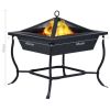 vidaXL Fire Pit Black 17.7"x17.7"x17.7" Steel