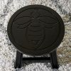 Carved Wooden Step Stool; Queen Bee; Espresso