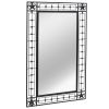 vidaXL Garden Wall Mirror Rectangular 23.6"x43.3" Black