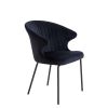 Dining Chairs set of 2; Upholstered Side Chairs; Kitchen Chairs Accent Chair Cushion Upholstered Seat with Metal Legs for Living Room Black