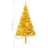 vidaXL Artificial Christmas Tree with Stand Gold 7 ft PET