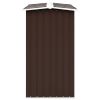 vidaXL Garden Log Storage Shed Galvanized Steel 129.9"x36.2"x60.2" Brown