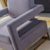 Modern Velvet Accent Chair; Elegant Armchair with Stainless Steel Base