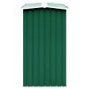 vidaXL Garden Log Storage Shed Galvanized Steel 129.9"x36.2"x60.2" Green