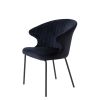 Dining Chairs set of 2; Upholstered Side Chairs; Kitchen Chairs Accent Chair Cushion Upholstered Seat with Metal Legs for Living Room Black