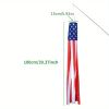 2 pcs American US Flag Windsock (39.4''); 4th Of July Outdoor Embroidered Stars Stripes; USA Patriotic Decorations; Outdoor Garden Yard Decor; Memoria