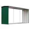 vidaXL Garden Log Storage Shed Galvanized Steel 129.9"x36.2"x60.2" Green