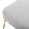 Wire Metal Frame Slipper Chair; Armless Accent Chair Lounge Chair for Living Room; Bedroom; Home Office; Grey Linen