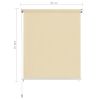 vidaXL Outdoor Roller Blind Cream 31.5"x55.1" HDPE