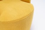 Teddy Fabric Swivel Accent Armchair Barrel Chair With Black Powder Coating Metal Ring; Yellow