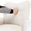 [EAT 3.3]Modern Teddy Short Plush Particle Armchair; Accent Chair with Golden Metal Legs and High Back for Living Room; Lounge; White