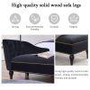 [New+Video] 58" Velvet Chaise Lounge; Button Tufted Right Arm Facing Lounge Chair with Nailhead Trim & Solid Wood Legs for Living Room or Office; Slee