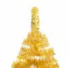 vidaXL Artificial Christmas Tree with Stand Gold 7 ft PET