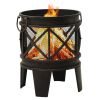 vidaXL Rustic Fire Pit with Poker Å’Â¶16.5"21.3" Steell