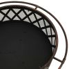 vidaXL Rustic Fire Pit with Poker 29.9" XXL Steel