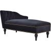 [New+Video] 58" Velvet Chaise Lounge; Button Tufted Right Arm Facing Lounge Chair with Nailhead Trim & Solid Wood Legs for Living Room or Office; Slee