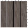 vidaXL 11 pcs Decking Tiles Deep Embossed WPC 11.8"x11.8" 1 sqm Dark Brown