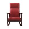 Raina Rocking Chair; Red PU & Espresso Finish