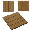 vidaXL 11 pcs Decking Tiles Deep Embossed WPC 11.8"x11.8" 1 sqm Teak Color