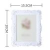 White 4x6 Rhinestone Resin Picture Frame Desktop Display Rose Wedding Photo Carved Photo Frame