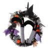 Halloween Witch Wreath Pumpkin Door Decorations Artificial Party Hanging Handmade Wreath Garland