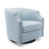 Ayden Sky Blue Swivel Barrel Chair