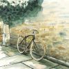 Old urban bicycle - 32x32 Print on canvas