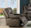 Harumi Recliner (Power Motion); Gray Leather-Aire YJ