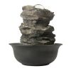 8.3inches Rock Cascading Tabletop Fountain with LED Light for Home Office Bedroom Relaxation